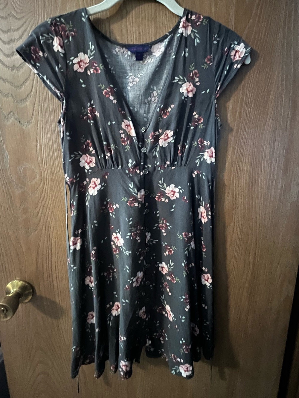 Gray Floral Dress